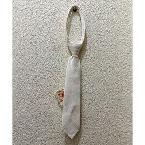 Vintage IMP Originals Boys Zip-On Tie Cream Ivory Necktie NOS NWT Retro